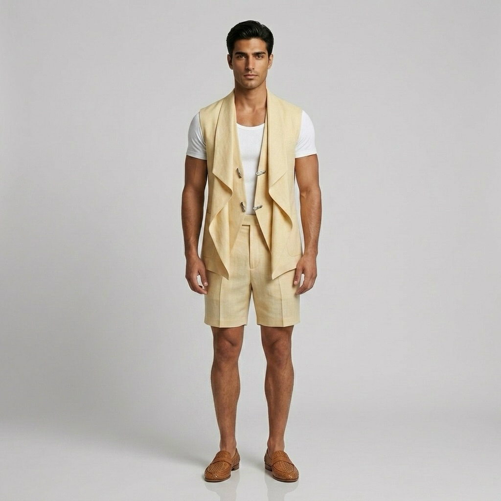 Draped-Front Statement Gilet