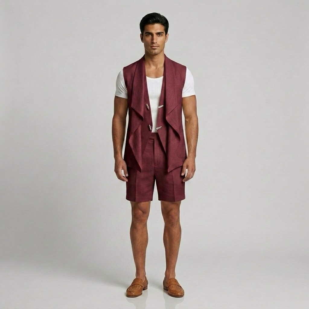 Draped-Front Statement Gilet