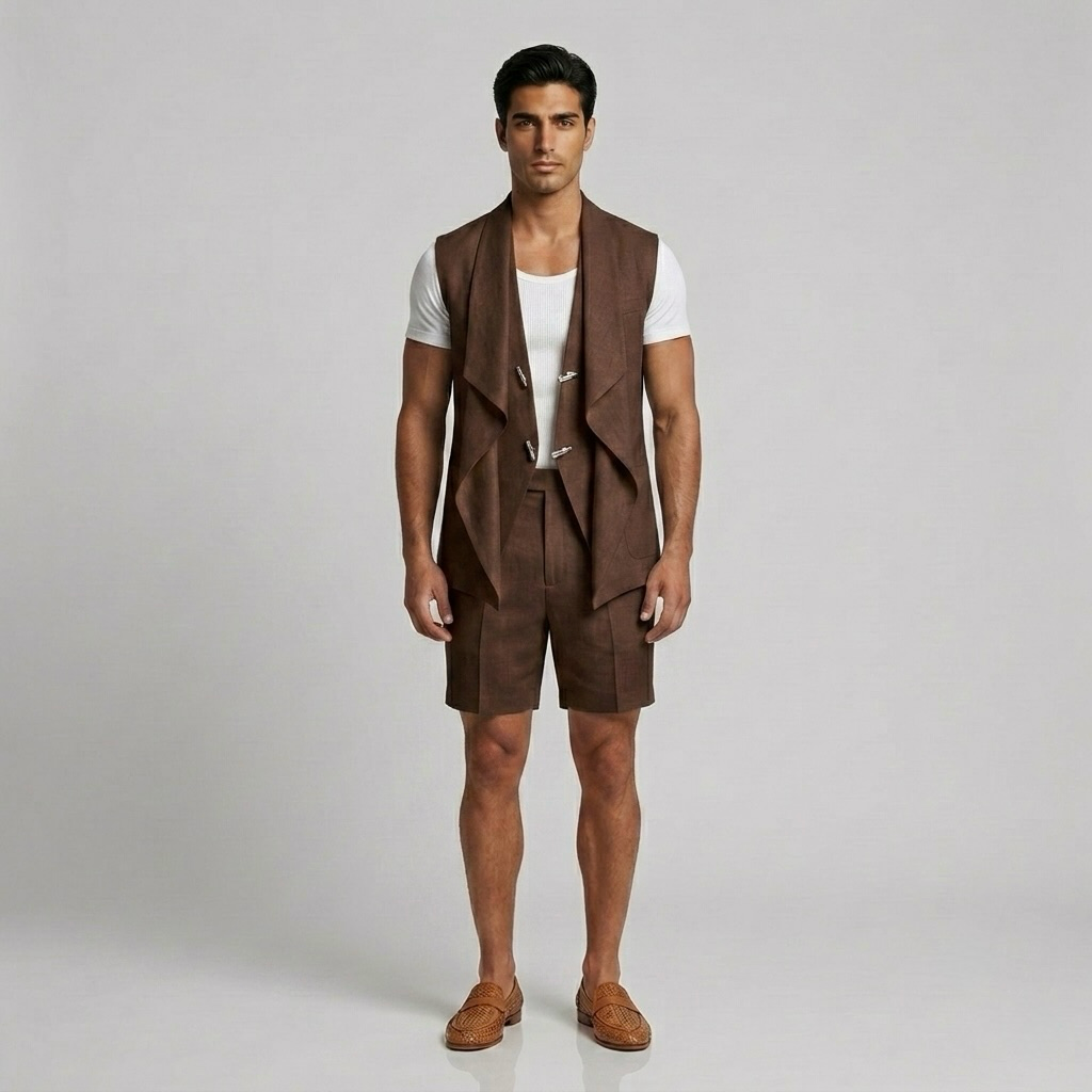 Draped-Front Statement Gilet